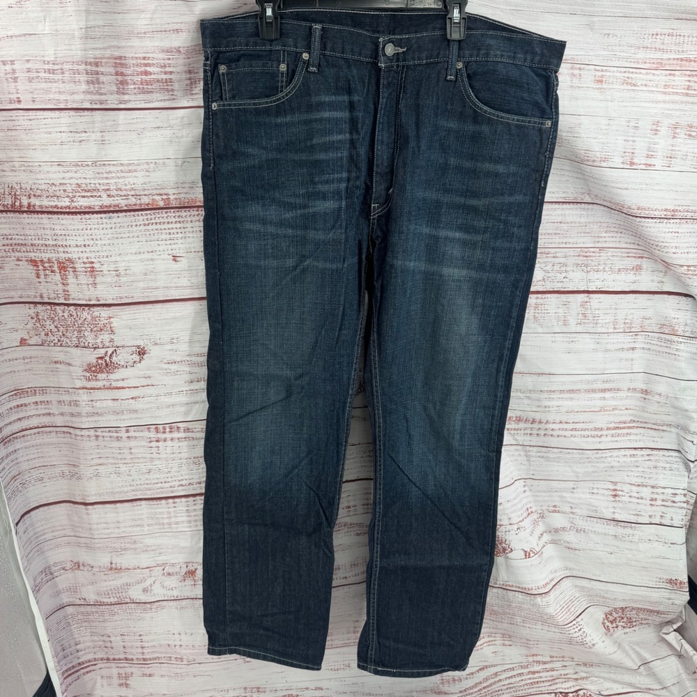 Levis 505 Regular Fit Jeans Mens 40x32 Dark Indigo‎ Wash Straight Leg Denim